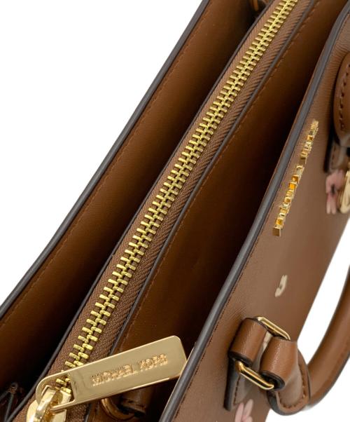 MICHAEL KORS（マイケル・コース）MICHAEL KORS (マイケルコース) Sheila Small Floral Embellished Satchel ブラウンの古着・服飾アイテム