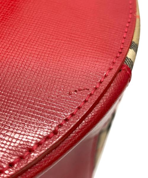 Burberry's（バーバリー）Burberry's (バーバリーズ) バニティバッグ ベージュ×レッドの古着・服飾アイテム