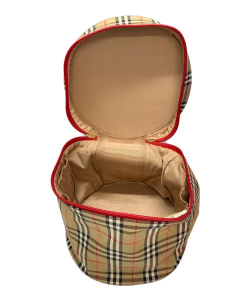 Burberry's（バーバリー）Burberry's (バーバリーズ) バニティバッグ ベージュ×レッドの古着・服飾アイテム