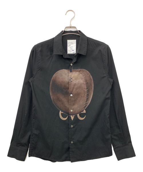 SHAREEF（シャリーフ）SHAREEF (シャリーフ) アップルプリント シャツ ブラック サイズ:2の古着・服飾アイテム