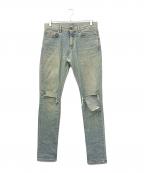 Saint Laurent Parisサンローランパリ）の古着「ダメージデニムパンツ」｜インディゴ