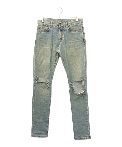 Saint Laurent Paris（サンローランパリ）Saint Laurent Paris (サンローランパリ) ダメージデニムパンツ インディゴ サイズ:29の古着・服飾アイテム