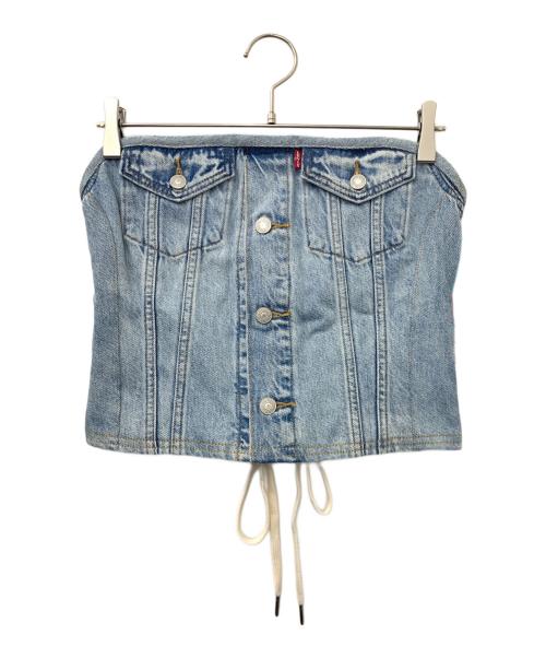 LEVI'S（リーバイス）LEVI'S (リーバイス) Trucker jacket Bustier チューブトップ ブルー サイズ:Mの古着・服飾アイテム