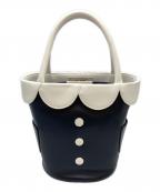 KITAMURAキタムラ）の古着「ハンドバッグ」｜ネイビー×ホワイト