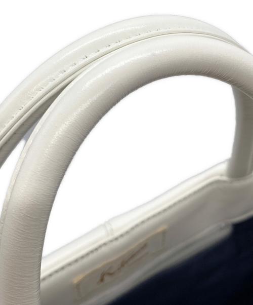 KITAMURA（キタムラ）KITAMURA (キタムラ) ハンドバッグ ネイビー×ホワイトの古着・服飾アイテム