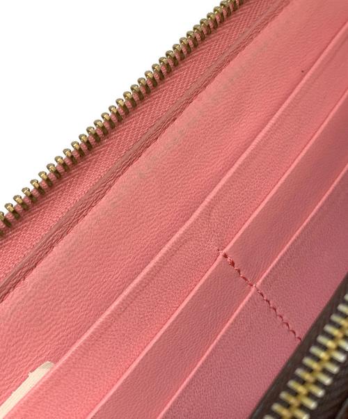 BOTTEGA VENETA（ボッテガベネタ）BOTTEGA VENETA (ボッテガベネタ) イントレチャート ラウンドファスナー長財布 ピンクの古着・服飾アイテム