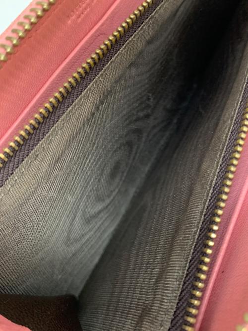 BOTTEGA VENETA（ボッテガベネタ）BOTTEGA VENETA (ボッテガベネタ) イントレチャート ラウンドファスナー長財布 ピンクの古着・服飾アイテム