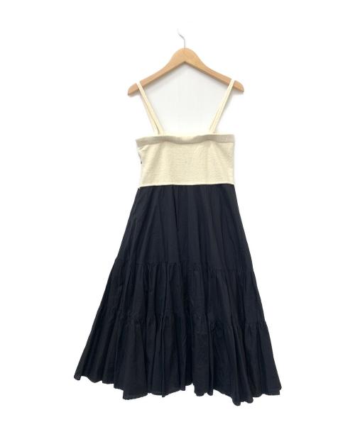 Y's（ワイズ）Y's (ワイズ) キャミソールワンピース ホワイト×ブラック サイズ:2の古着・服飾アイテム