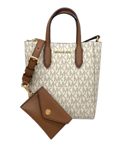 MICHAEL KORS（マイケル・コース）MICHAEL KORS (マイケルコース) VINCENT MKシグネチャー 2WAYショルダーバッグ バニラの古着・服飾アイテム