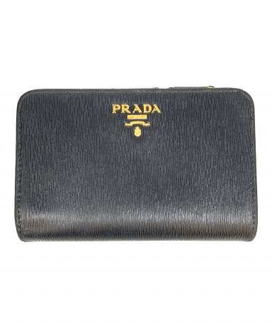 中古・古着通販】PRADA (プラダ) 2つ折り財布 サフィアーノ ブラック