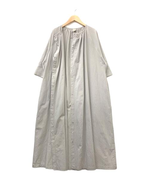08MAB（ゼロハチマブ）08MAB (ゼロハチマブ) コットン多ボタンギャザーワンピース グレー サイズ:FREEの古着・服飾アイテム