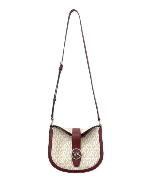 MICHAEL KORS（マイケル・コース）MICHAEL KORS (マイケルコース) GABBY ショルダーバッグ ホワイト×レッドの古着・服飾アイテム