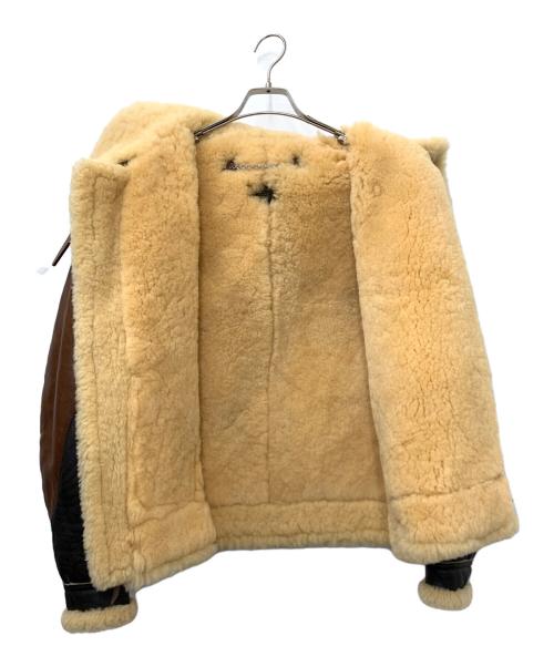 AVIREX（アヴィレックス）AVIREX (アヴィレックス) B-3ムートン ヴィンテージタイプ レザージャケット ブラック×ブラウン サイズ:40の古着・服飾アイテム