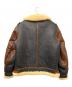 AVIREX (アヴィレックス) B-3ムートン ヴィンテージタイプ レザージャケット ブラック×ブラウン サイズ:40：80000円