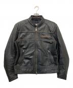 HARLEY-DAVIDSONハーレーダビッドソン）の古着「ライダースジャケット」｜ブラック