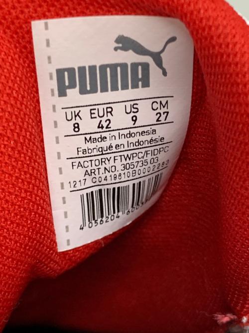PUMA（プーマ）PUMA (プーマ) ドライビングシューズ ホワイト×レッド サイズ:27cmの古着・服飾アイテム