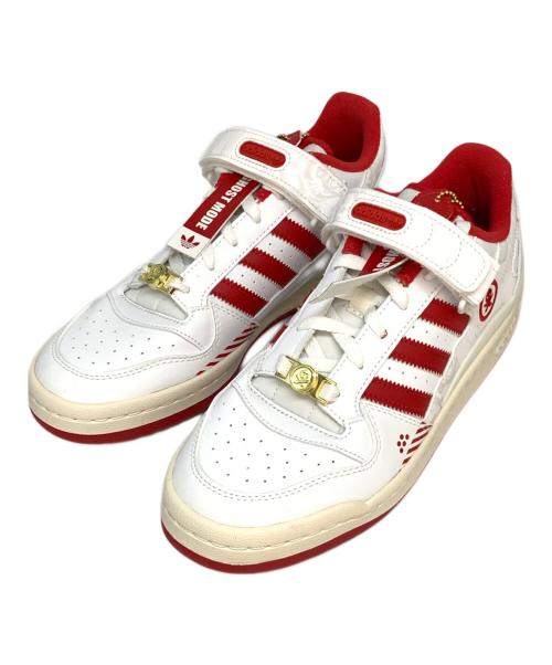 adidas（アディダス）adidas (アディダス) Quiccs (クイックス) FORUM LOW ホワイト×レッド サイズ:27cmの古着・服飾アイテム