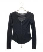 LE CIEL BLEUルシェルブルー）の古着「シアーブラウス」｜ブラック