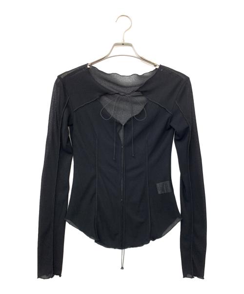 LE CIEL BLEU（ルシェルブルー）LE CIEL BLEU (ルシェルブルー) シアーブラウス ブラック サイズ:36の古着・服飾アイテム