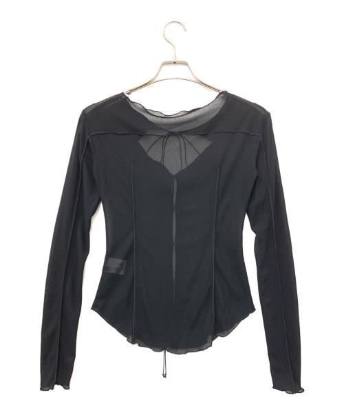 LE CIEL BLEU（ルシェルブルー）LE CIEL BLEU (ルシェルブルー) シアーブラウス ブラック サイズ:36の古着・服飾アイテム