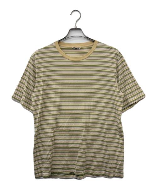 AURALEE（オーラリー）AURALEE (オーラリー) HARD TWIST COTTON BORDER TEE BEIGE BORDER サイズ:3の古着・服飾アイテム