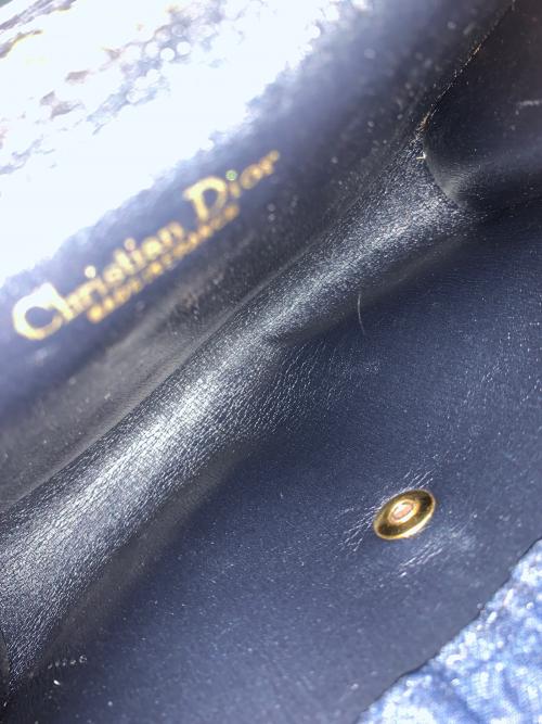 Christian Dior（クリスチャン ディオール）Christian Dior (クリスチャン ディオール) トロッター柄チェーンショルダーバッグ ネイビーの古着・服飾アイテム