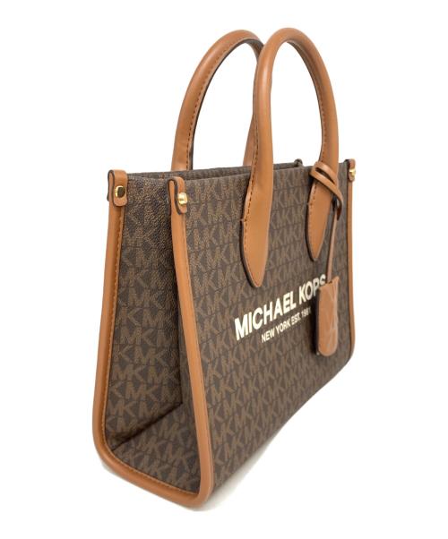 MICHAEL KORS（マイケル・コース）MICHAEL KORS (マイケルコース) MKシグネチャー 2WAYバッグ ブラウンの古着・服飾アイテム