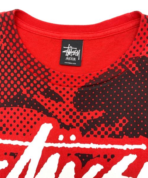 stussy（ステューシー）stussy (ステューシー) グラフィックロゴTシャツ レッド サイズ:Mの古着・服飾アイテム