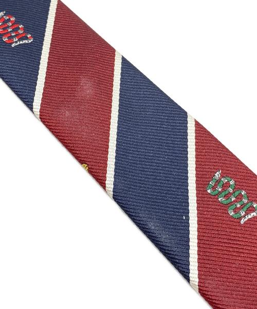GUCCI（グッチ）GUCCI (グッチ) ネクタイ SYMBOLS MOTIF ネイビー×レッド サイズ:148×7cmの古着・服飾アイテム