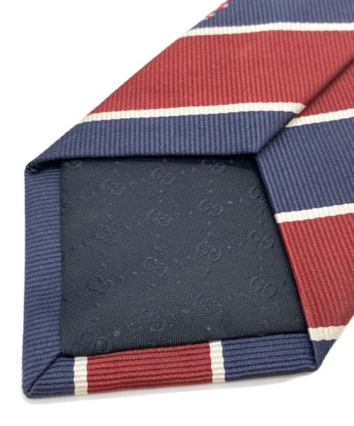 GUCCI（グッチ）GUCCI (グッチ) ネクタイ SYMBOLS MOTIF ネイビー×レッド サイズ:148×7cmの古着・服飾アイテム