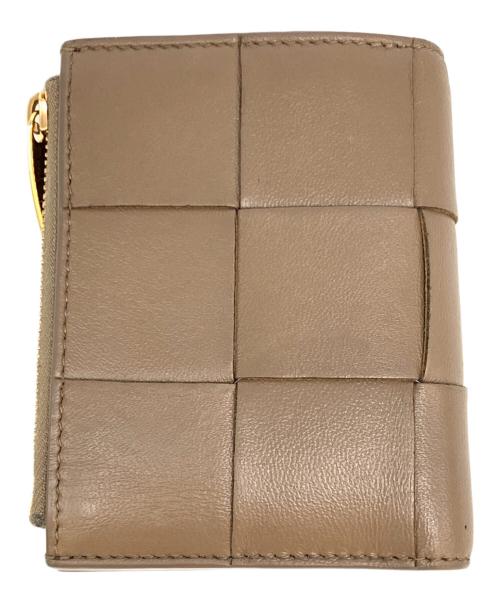 BOTTEGA VENETA（ボッテガベネタ）BOTTEGA VENETA (ボッテガベネタ) イントレチャート 2つ折り財布 ブラウンの古着・服飾アイテム