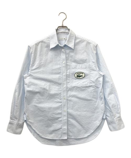 LACOSTE（ラコステ）LACOSTE (ラコステ) カラーブロックストライプシャツ ブルー サイズ:34の古着・服飾アイテム