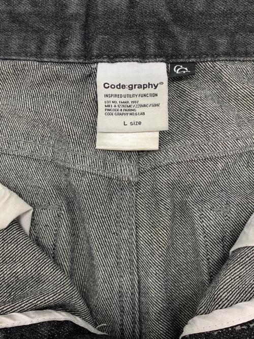 CODE:graphy（コードグラフィー）code:graphy (コードグラフィー) デニムパンツ グレー サイズ:Lの古着・服飾アイテム