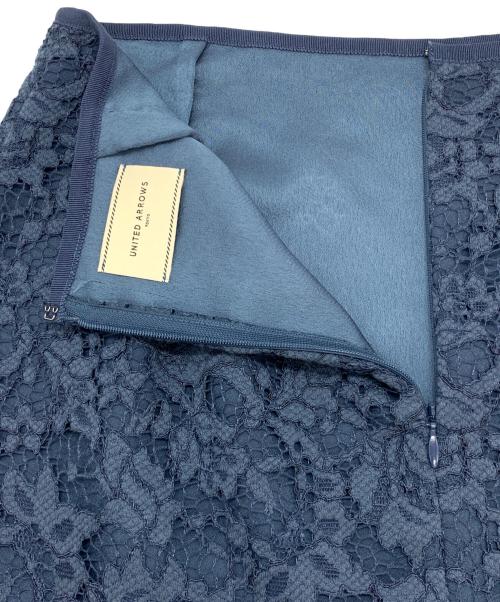 UNITED ARROWS（ユナイテッドアローズ）UNITED ARROWS (ユナイテッドアローズ) レーススカート ネイビー サイズ:40の古着・服飾アイテム