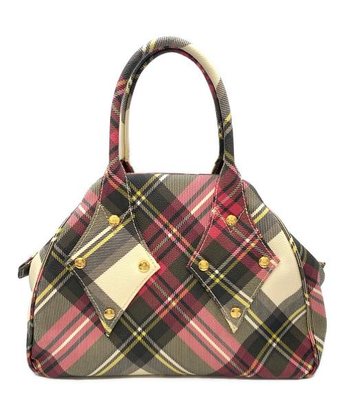 Vivienne Westwood（ヴィヴィアンウエストウッド）Vivienne Westwood (ヴィヴィアンウエストウッド) ハンドバッグ ベージュ×ピンクの古着・服飾アイテム
