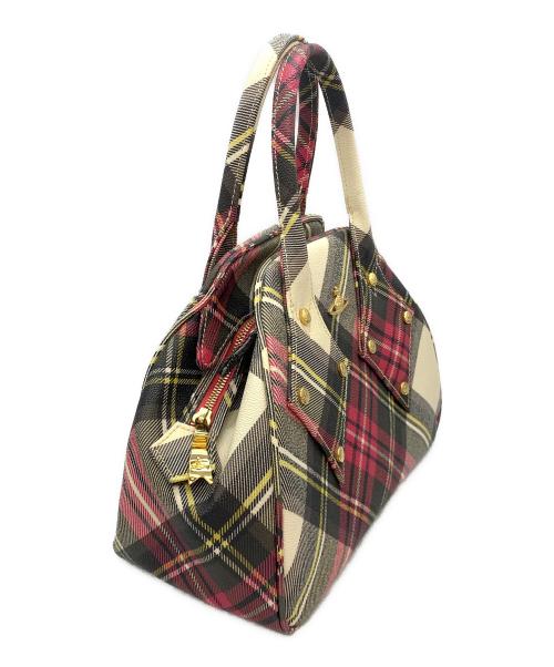 Vivienne Westwood（ヴィヴィアンウエストウッド）Vivienne Westwood (ヴィヴィアンウエストウッド) ハンドバッグ ベージュ×ピンクの古着・服飾アイテム