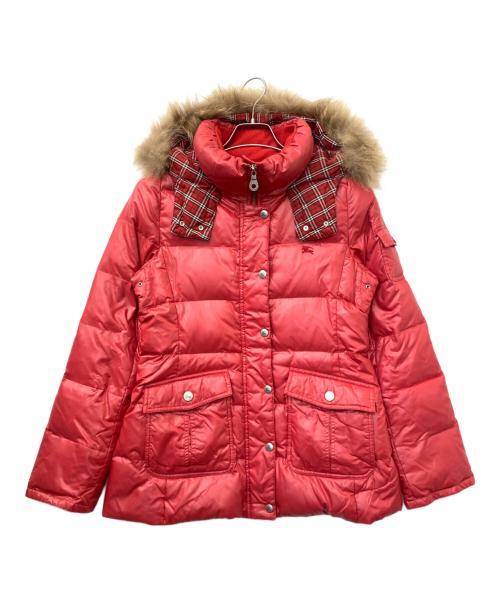 BURBERRY BLUE LABEL（バーバリーロンドンブルーレーベル）BURBERRY BLUE LABEL (バーバリーロンドンブルーレーベル) ダウンジャケット レッド サイズ:38の古着・服飾アイテム