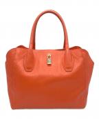 FURLAフルラ）の古着「レザートートバッグ」｜オレンジ