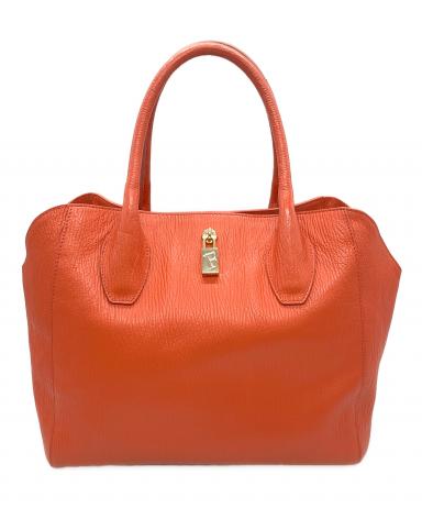 【フルラ】FURLA オレンジ トートバッグ 中古・古着通販】FURLA (フルラ) レザートートバッグ オレンジ