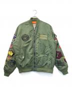 SMOKE RISEスモークライズ）の古着「MA-1ジャケット」｜カーキ