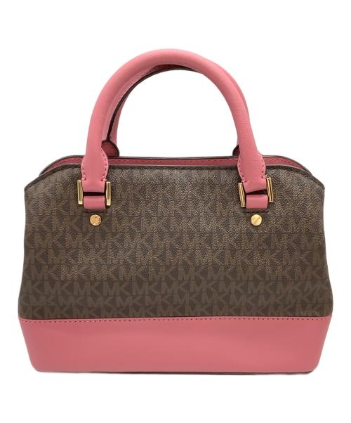 MICHAEL KORS（マイケル・コース）MICHAEL KORS (マイケルコース) 2WAYバッグ ブラウン×ピンクの古着・服飾アイテム