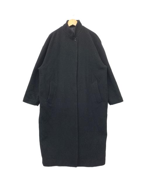 mizuiro-ind（ミズイロインド）mizuiro-ind (ミズイロインド) スタンドカラーウールコート ブラック サイズ:-の古着・服飾アイテム