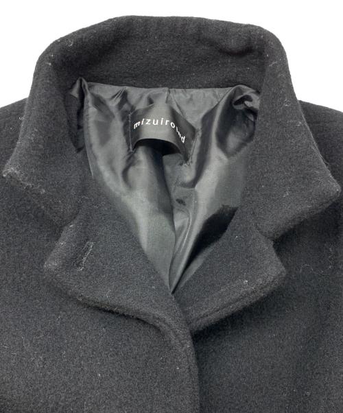 mizuiro-ind（ミズイロインド）mizuiro-ind (ミズイロインド) スタンドカラーウールコート ブラック サイズ:-の古着・服飾アイテム