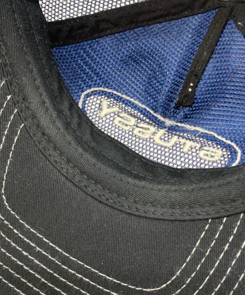 stussy（ステューシー）stussy (ステューシー) CUT OUT LEATHER TRUCKER CAP ネイビーの古着・服飾アイテム