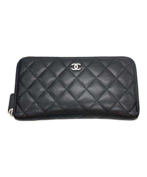 CHANEL（シャネル）CHANEL (シャネル) マトラッセ クラシックロングジップウォレット ブラックの古着・服飾アイテム