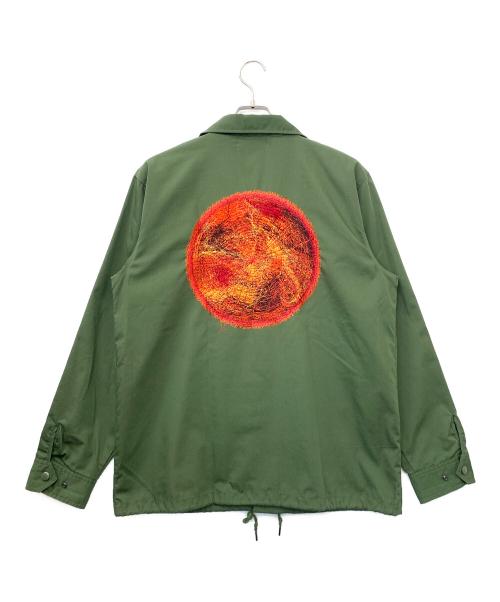 first things first（ファーストシングスファースト）First Things First (ファーストシングスファースト) ナイロンジャケット グリーン サイズ:Lの古着・服飾アイテム