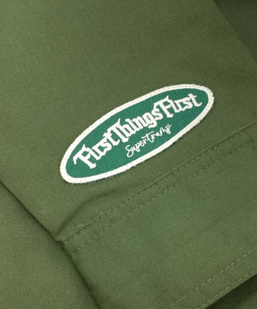first things first（ファーストシングスファースト）First Things First (ファーストシングスファースト) ナイロンジャケット グリーン サイズ:Lの古着・服飾アイテム