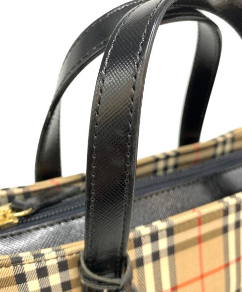 BURBERRY（バーバリー）BURBERRY (バーバリー) ノバチェック ハンドバッグ ブラウンの古着・服飾アイテム
