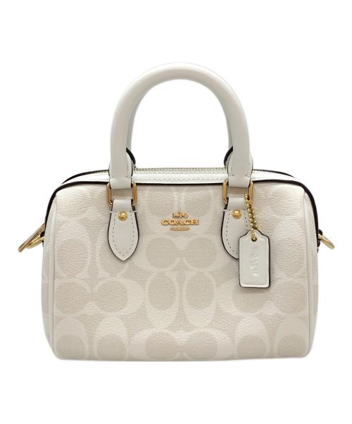 COACH（コーチ）COACH (コーチ) シグネチャー ミニバッグ ホワイトの古着・服飾アイテム