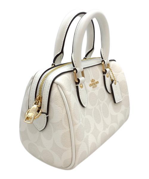 COACH（コーチ）COACH (コーチ) シグネチャー ミニバッグ ホワイトの古着・服飾アイテム